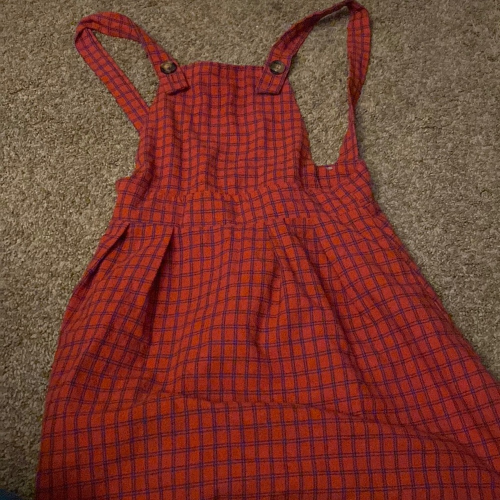 Zip up red skirt dress